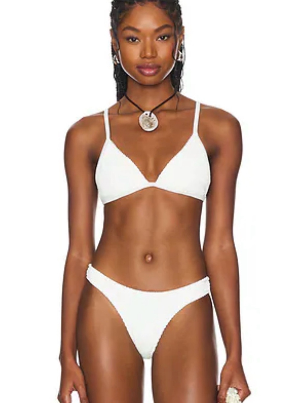 Good American Women’s White Triangle Bikini Set - Minimal Swim Top & Bottom